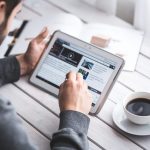 person working on tablet